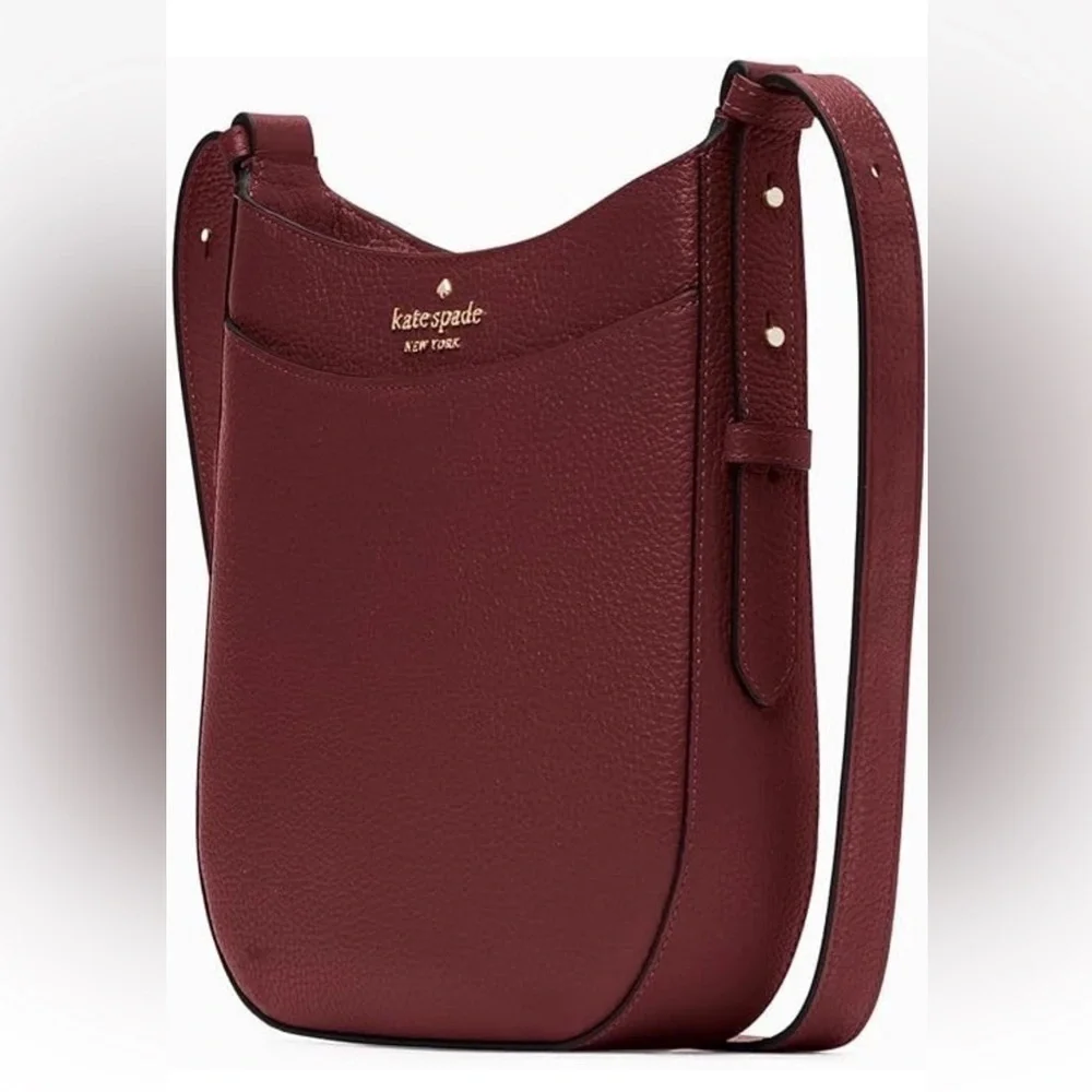 Kate Spade Leila Leather North Topzip Crossbody Blackberry Bag MSRP $329